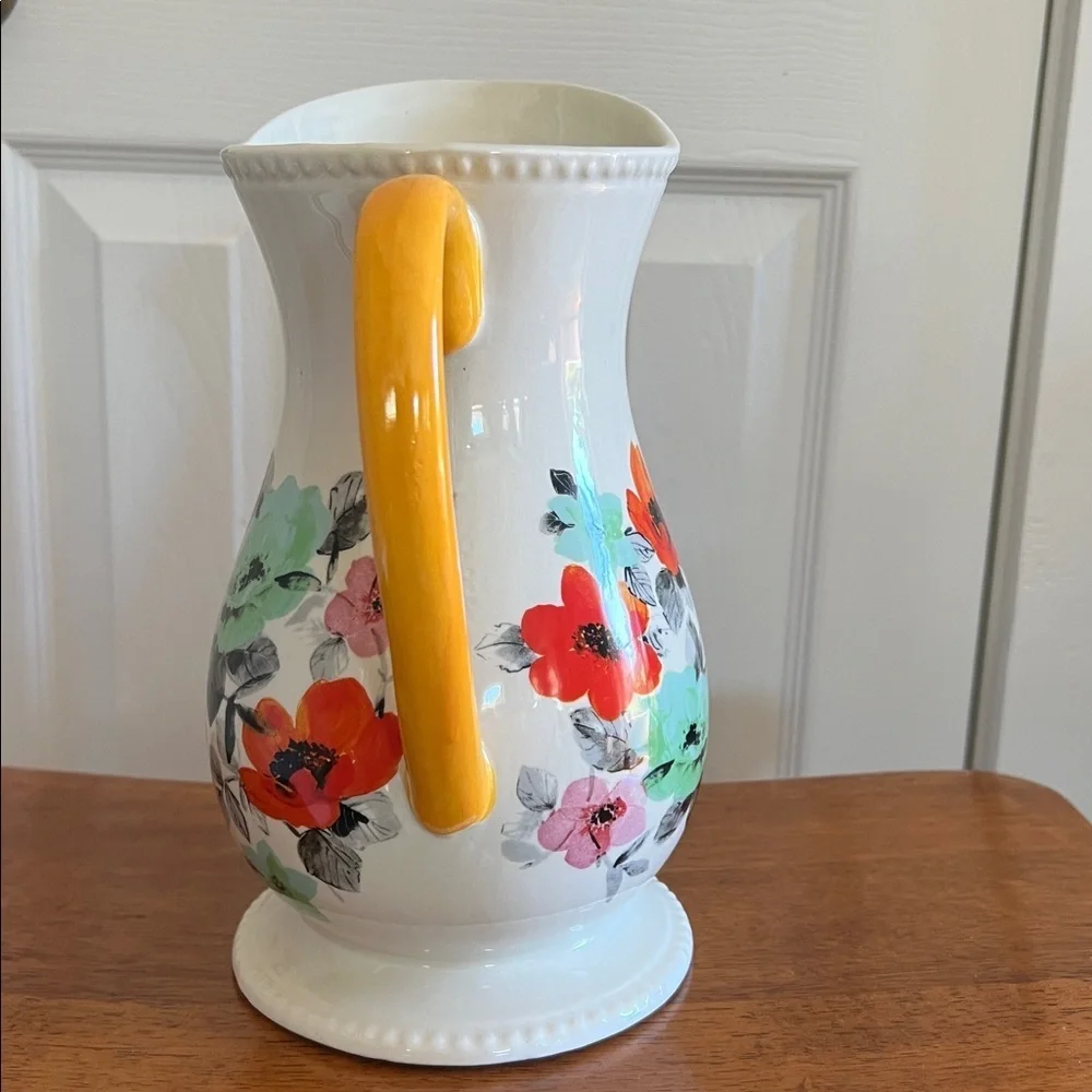 The Pioneer Woman Flea Market White Decorated Floral 2-Quart Pitcher - Picture 5 of 11
